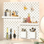 panneau rangement mural blanc perforé moderne adhésif multiple utilisations chambre cuisine