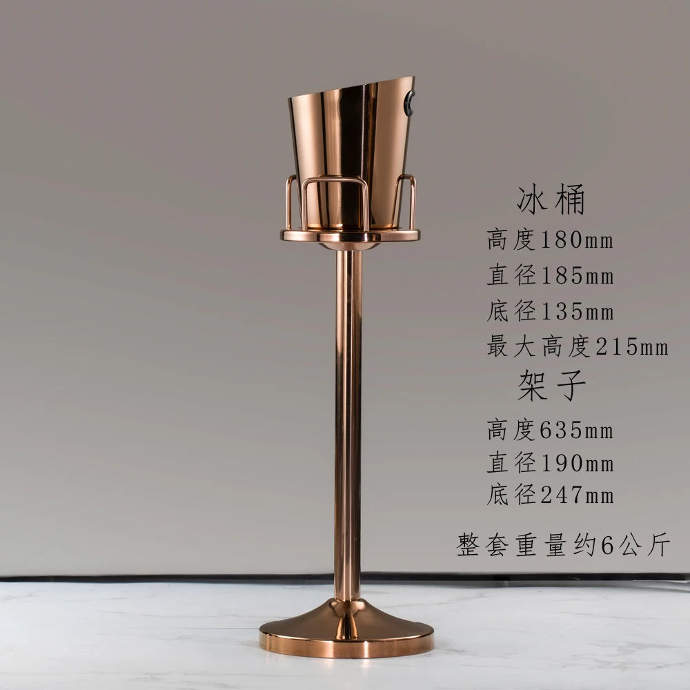 seau glace martelé support trépied métal argent doré vin champagne bar
