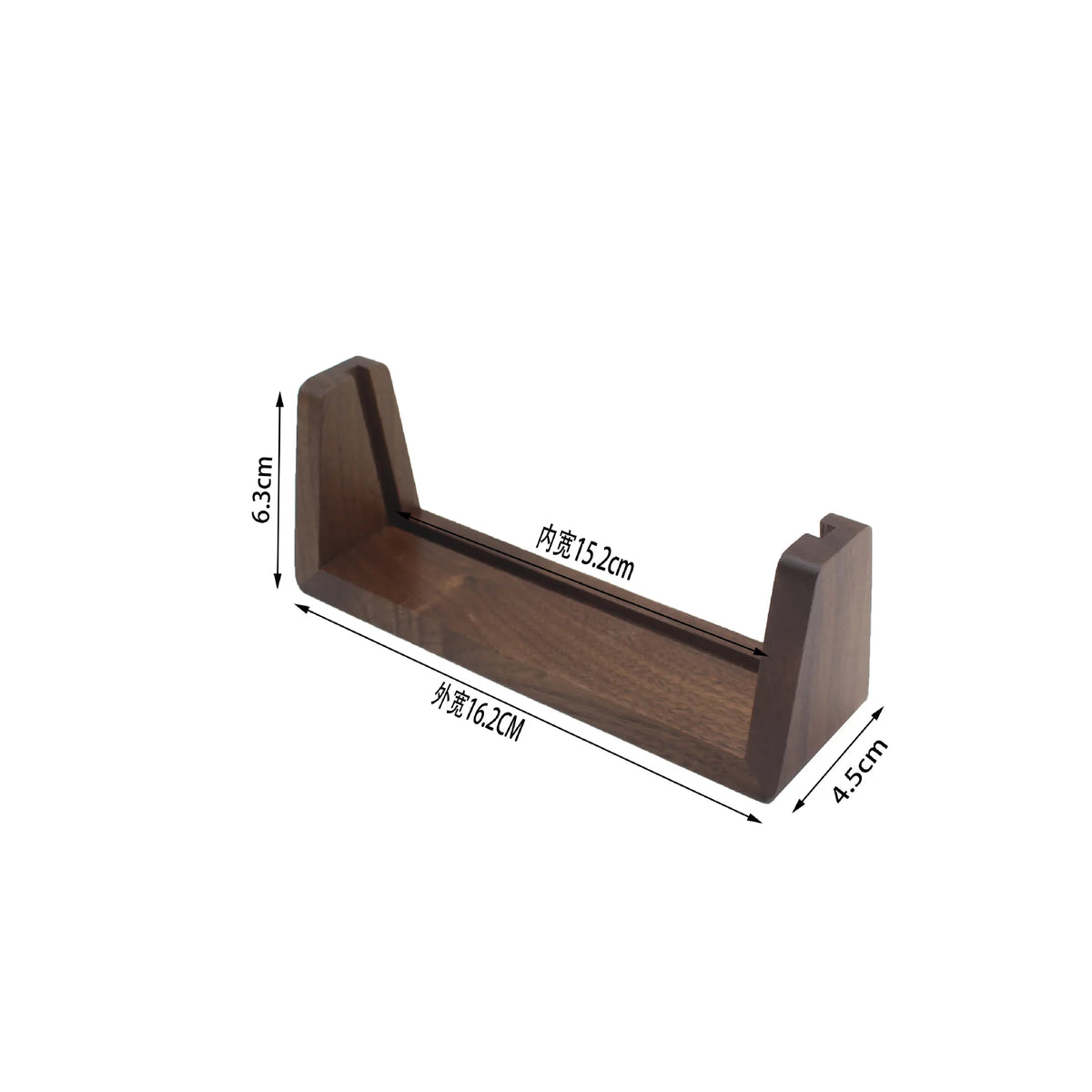 support présentation bois moderne brun foncé carte visite pouces minimaliste