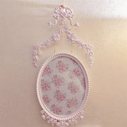 cadre photo shabby chic vintage rose blanc floral romantique suspension chaine ornement décoration murale