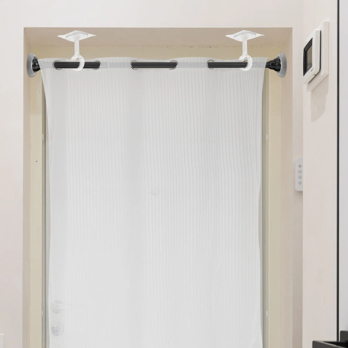 anneaux rideau transparents moderne auto adhésifs sans perçage brackets supports chambre salle bain