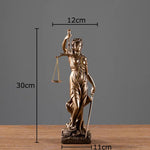 statue justice résine bronze doré décoration classique balance épée livre moderne chambre