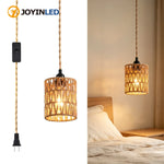 lampe suspendue tressée rustique interrupteur câble 45mètres éclairage 510m² boho chic chambre cuisine