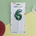 bougies chiffres vert dents crocodile sans flamme anniversaire décoration tringle numéros