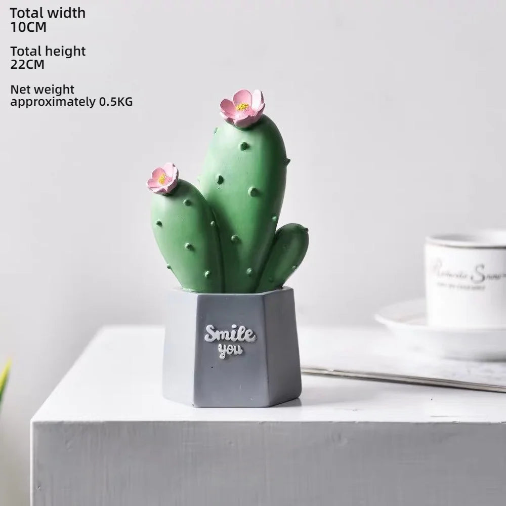ornement cactus artificiel rose vert moderne décoration succulente épingles fleurs artificiels support gravure