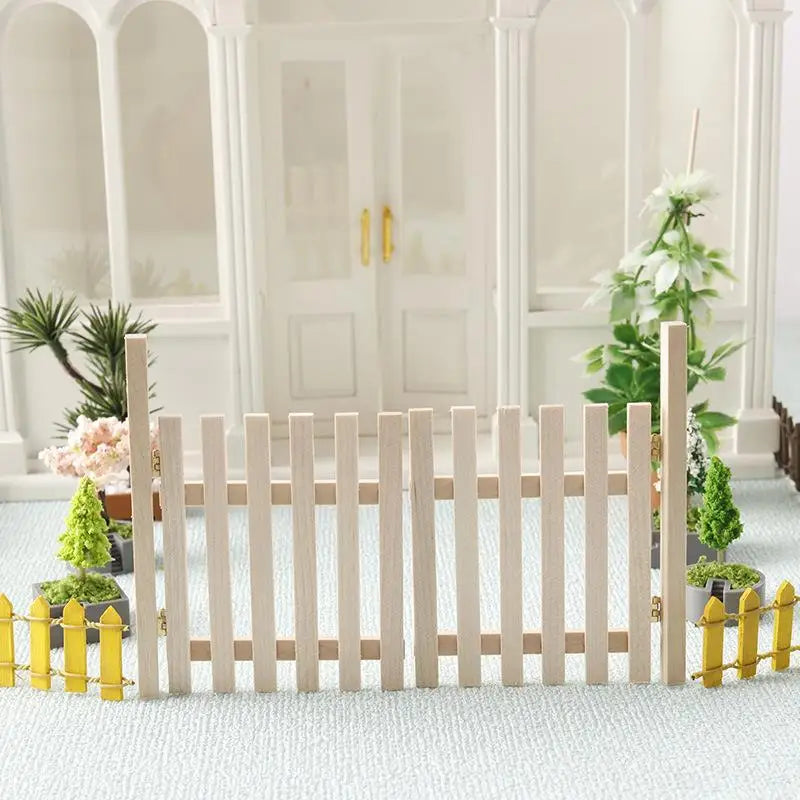 décoration intérieure moderne clôture miniature piquets pots plantes porte arches éléments jardin rusticité
