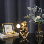 lampes decoratives forme singe blanc noir doré texturé moderne chambre enfants