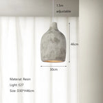luminaire suspension moderne résine mate wabi sabi minimaliste salon chambre beige gris