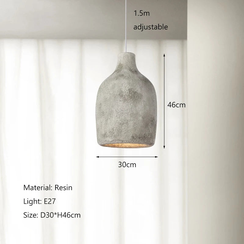 luminaire suspension moderne résine mate wabi sabi minimaliste salon chambre beige gris