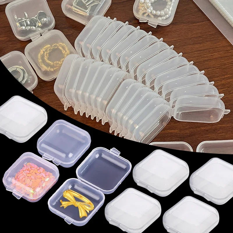 boîtes rangement bijoux transparentes plastique modernes poignées stockage oreilles anneaux bracelets set pratique