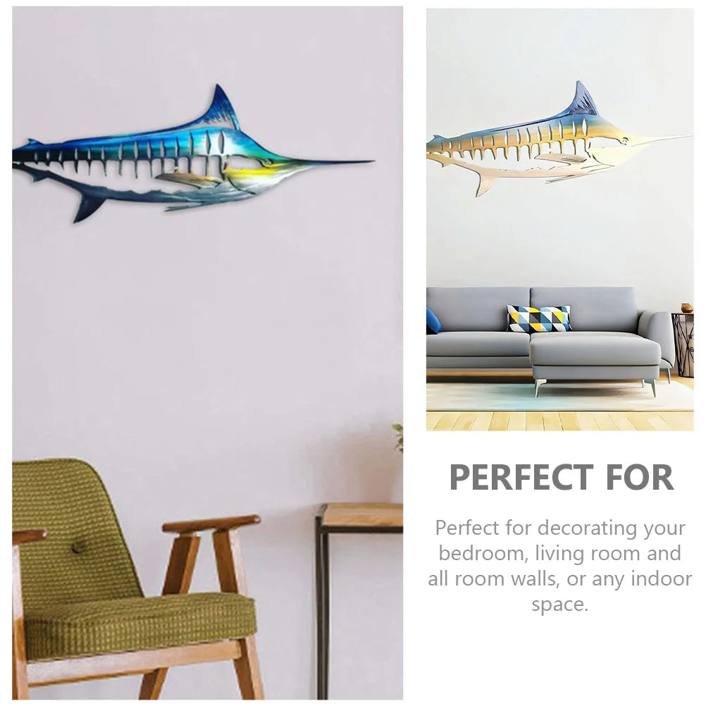 Détail artistique de la décoration murale métal poisson