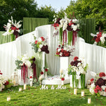 bouquet fleurs artificielles rouge blanc vert extérieur intérieur décoration maison événement mariage anniversaire partys