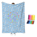 couverture colorier enfants motifs noël animaux crayons couleur texture douce moderne multicolore blanc gris