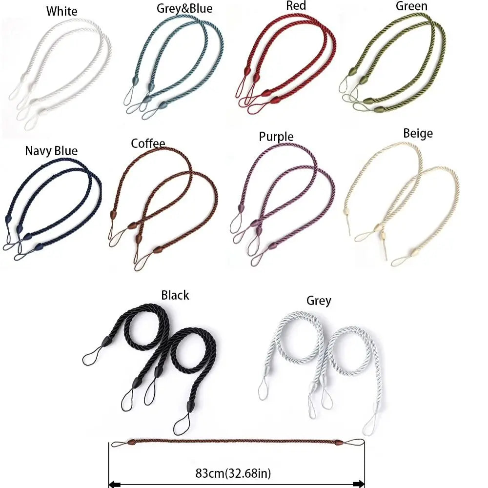 corde rideaux tissée main moderne anneaux gris marron noir blanc bleu marine rouge vert