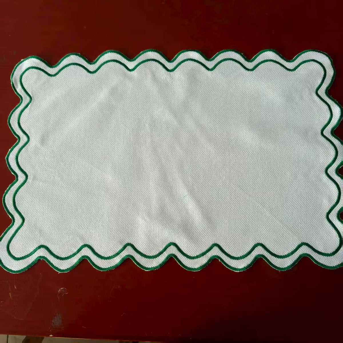 serviettes table vert clair motif ondulé tissu lin classique respectueux l'environnement 19x13 pouces