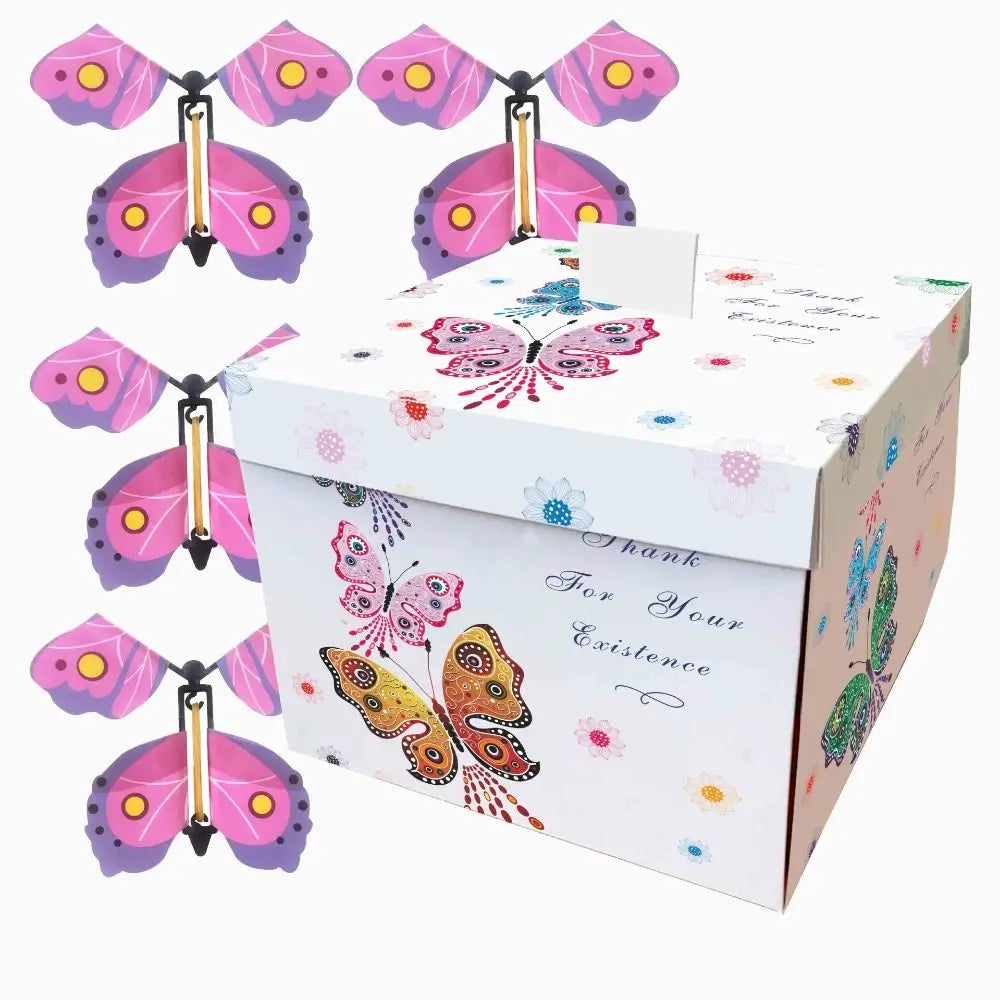 boîte bijoux papillons colorés étoiles dorées fleurs moderne clips anniversaire décoration festive