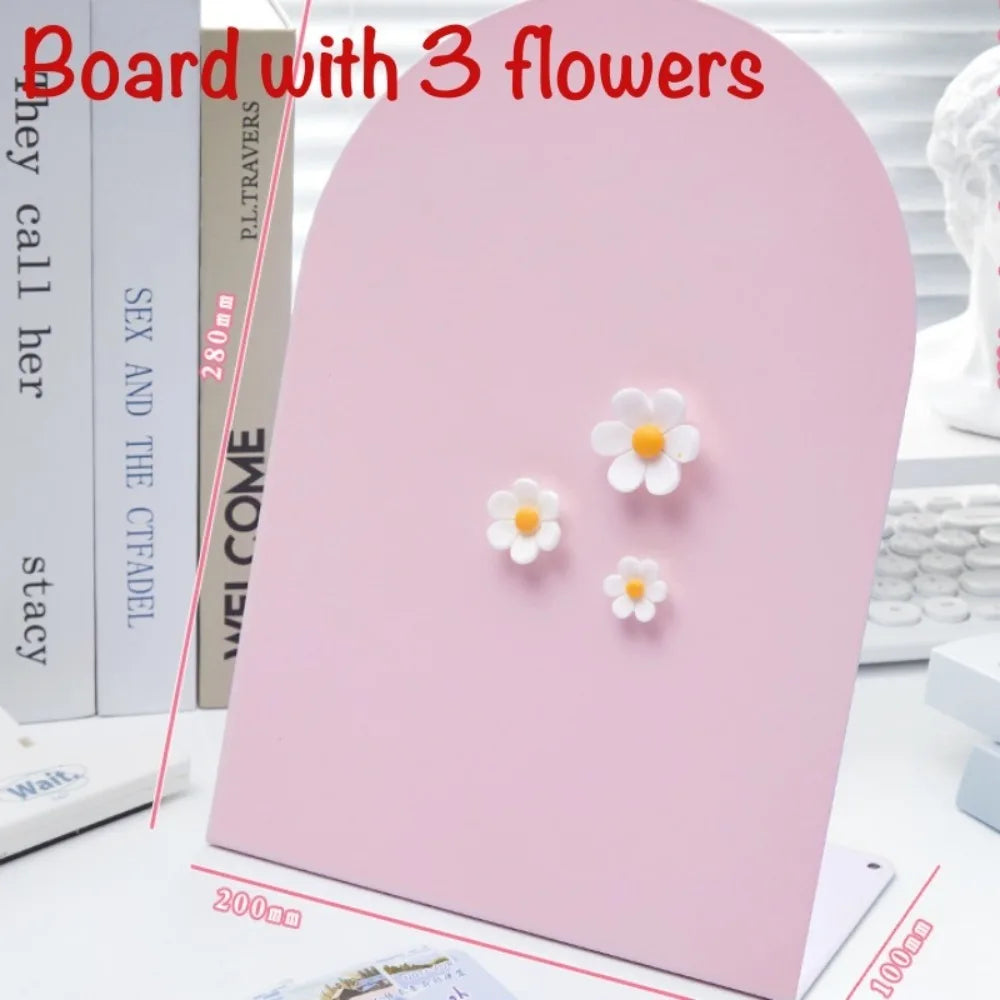 tablette magnétique violet fleurs relief moderne porte papier porte stylos motifs géométriques blanc pratique