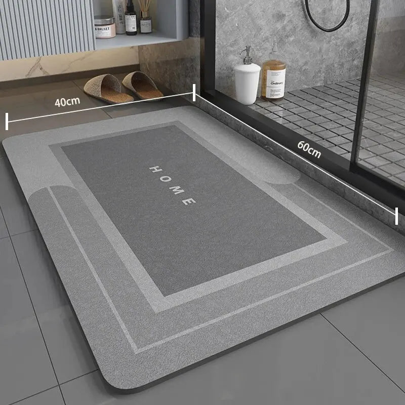 tapis sol gris moderne adhésif 60cm 40cm bordure grise centre noir MARINE absorbant rapide