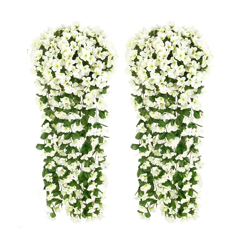 guirlande fleurs artificielles violet blanc rose rouge jaune modernes décoration mariage anniversaire intérieur