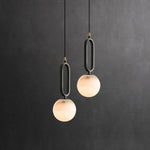 lampe suspendue marbrée moderne minimaliste noir doré blanc chambre salon