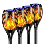 torche solaire 96 led motif floral moderne batterie intégrée ip65 fixation tringle