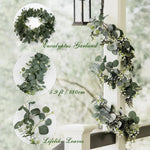 guirlande eucalyptus feuilles fleurs blanches deco mariage exterieur vert blanc boheme rustic
