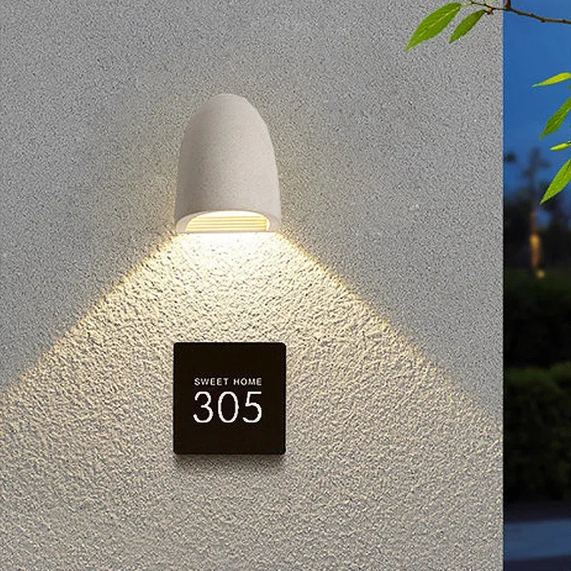 applique murale moderne led étanche terrazzo gris clair extérieur intérieur warm white texture granulée