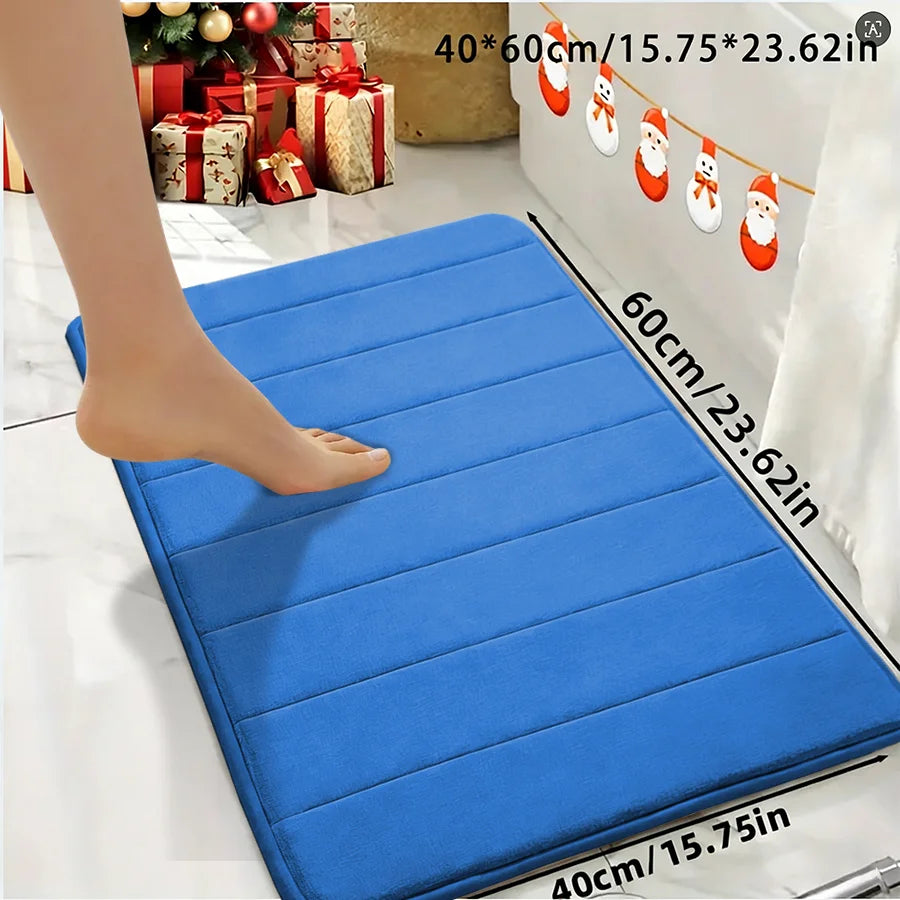 tapis bain marron bleu marine gris moderne antidérapant polyester doux géométrique respectueux environnement salon