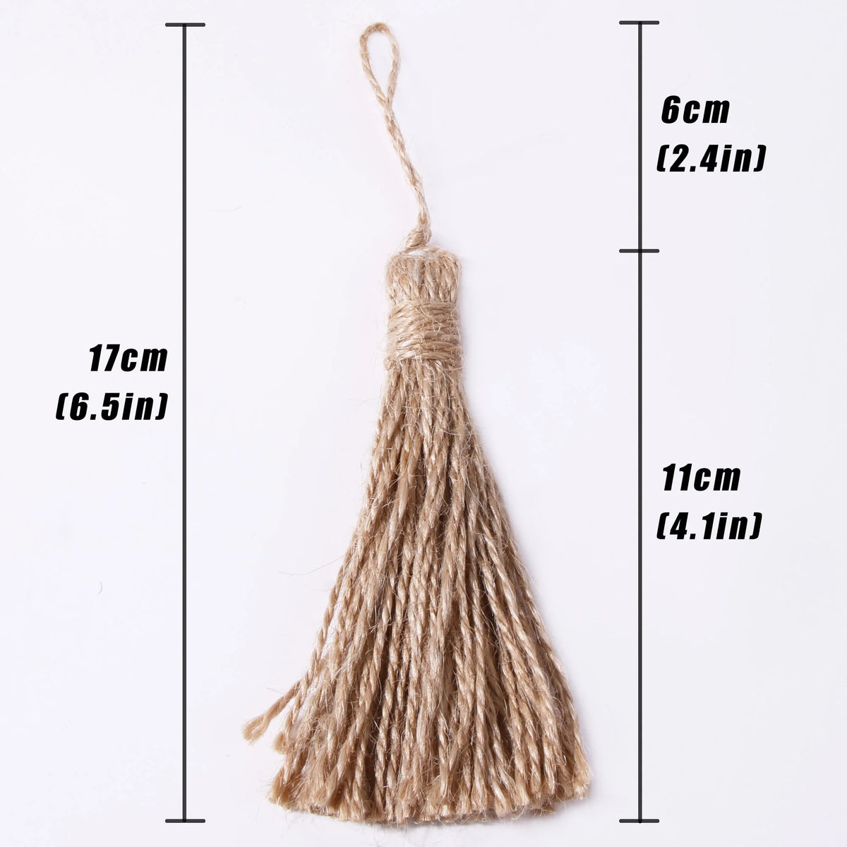 pompons jute franges tissées main décor maison rideaux bricolage simple rétro 17cm longueur 6cm