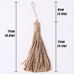pompons jute franges tissées main décor maison rideaux bricolage simple rétro 17cm longueur 6cm