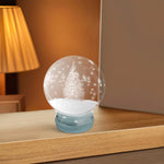 kit diy globe verre transparent socle bleu gris arbre noel flocons decoration intérieure unique