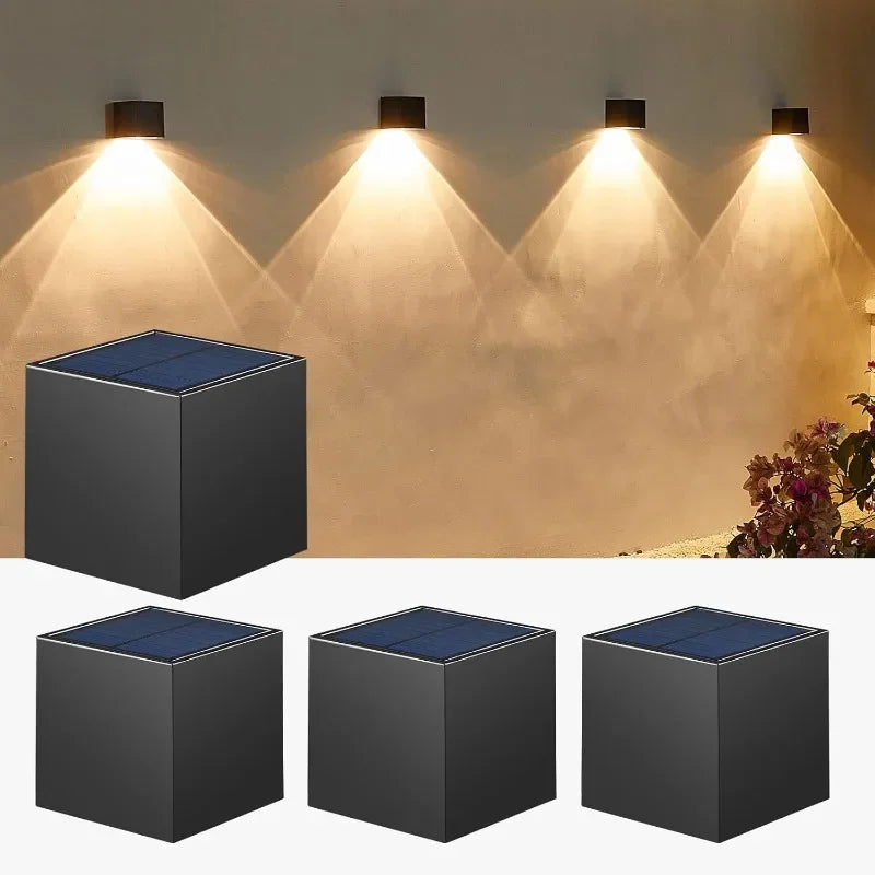 applique murale solaire moderne étanche contemporaine noir mat extérieur maison porche jardin
