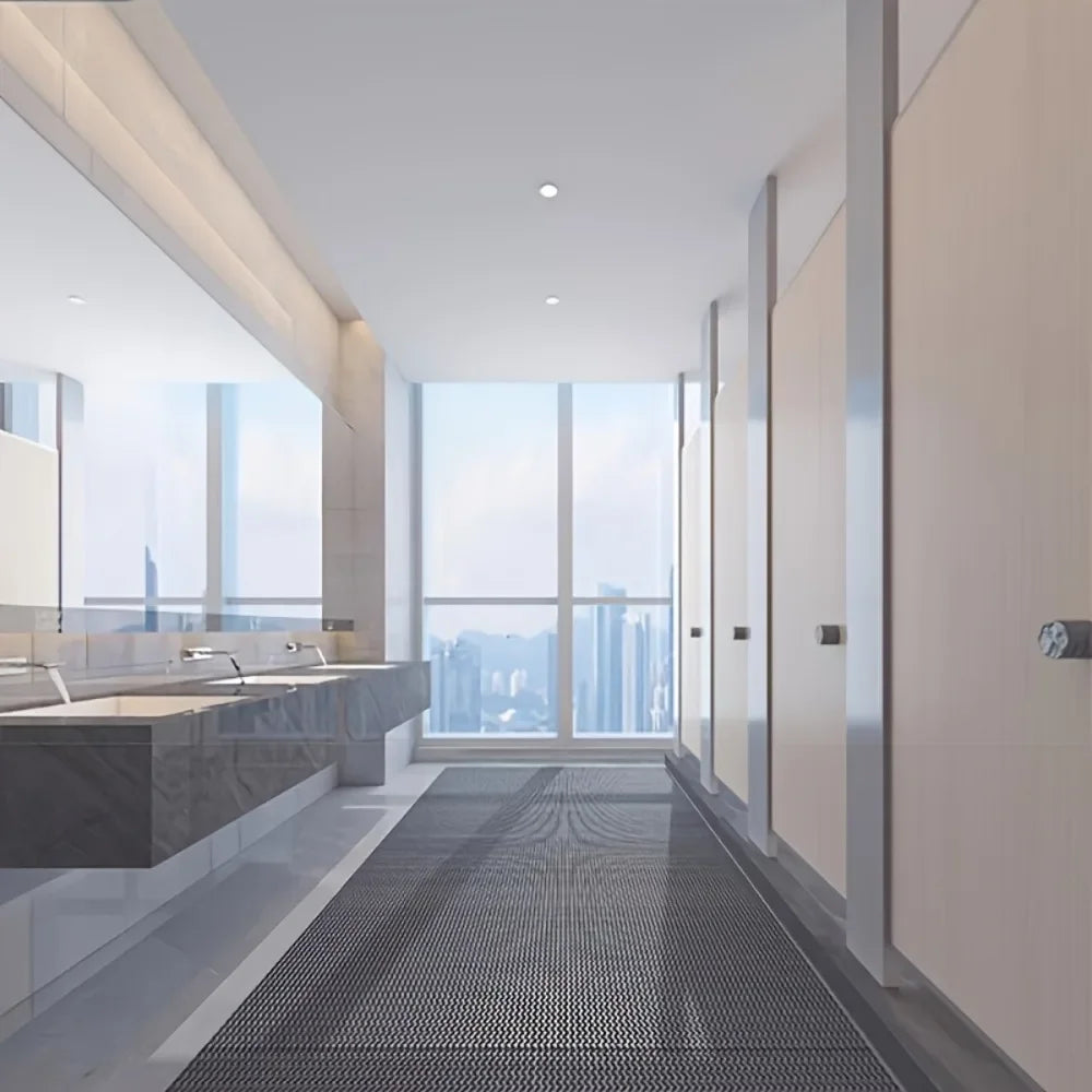 tapis gris moderne triangles relief adhésif imperméable résistant extérieur salle bain sport