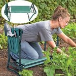 tabouret jardin pliable chaise extérieure coussin assise mousse sacoche outils vert foncé clair