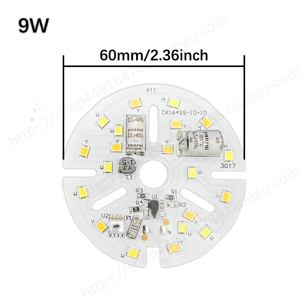 plaque led circulaire blanc blanc chaud 9w 12w 20w moderne sans pilote smd2835