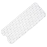 tapis bain anti dérapant moderne gris bleu blanc perforé salle bain machine lavable 40x100cm