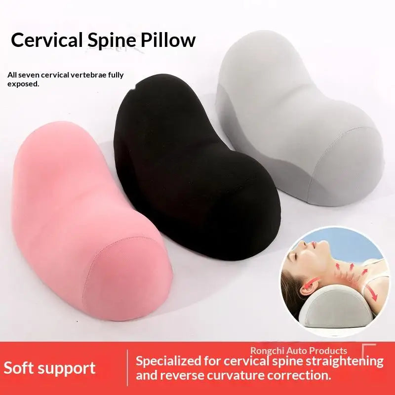 oreiller cervical ergonomique polyester coton rose noir gris massage nuque confortable portable domestique aide
