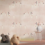 papier peint moderne rose clair figures humaines abstrait adhésif résistant humidité 50x300cm salon chambreétude