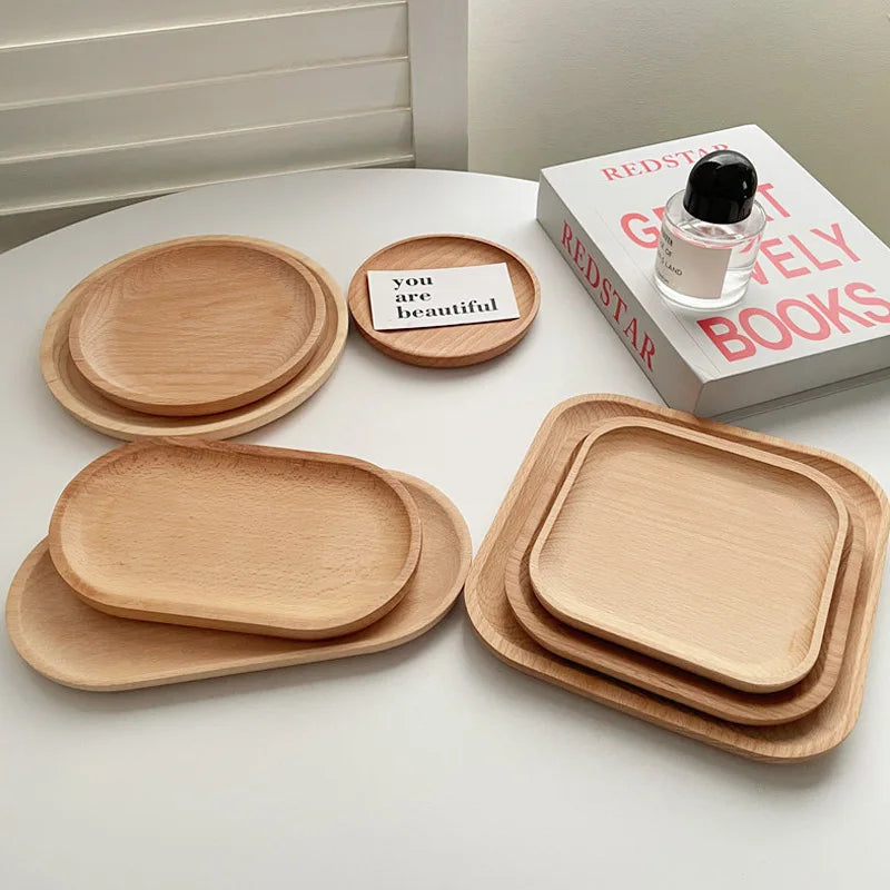 assiettes bois naturel assiettes minimalistes rustiques grain bois 15x15cm 13x25cm