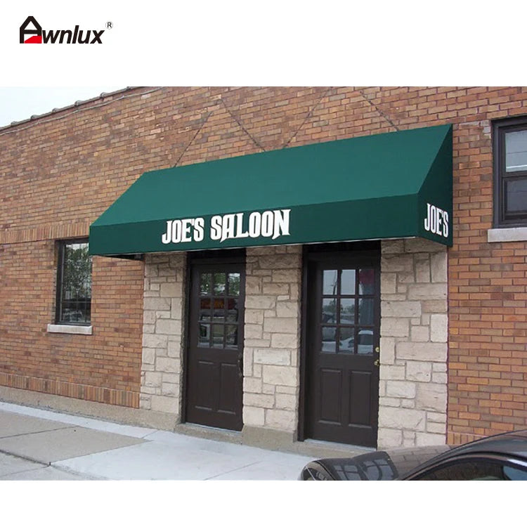 store d'angle rouge opacique classique manuel extérieur restaurant sunshade tringles aluminium polyester