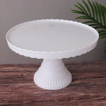 présentoir gâteaux plastique blanc rose bleu bordures ondulées moderne festif anniversaire mariageDecorationTableFestive