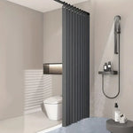 rideau douche gris texturé lin imperméable moderne respectueux environnement 180cm 200cm