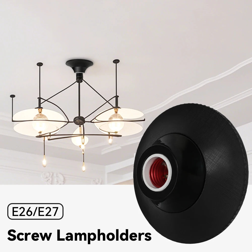 support ampoule e26 e27 vis blanc noir moderne base lampe ab