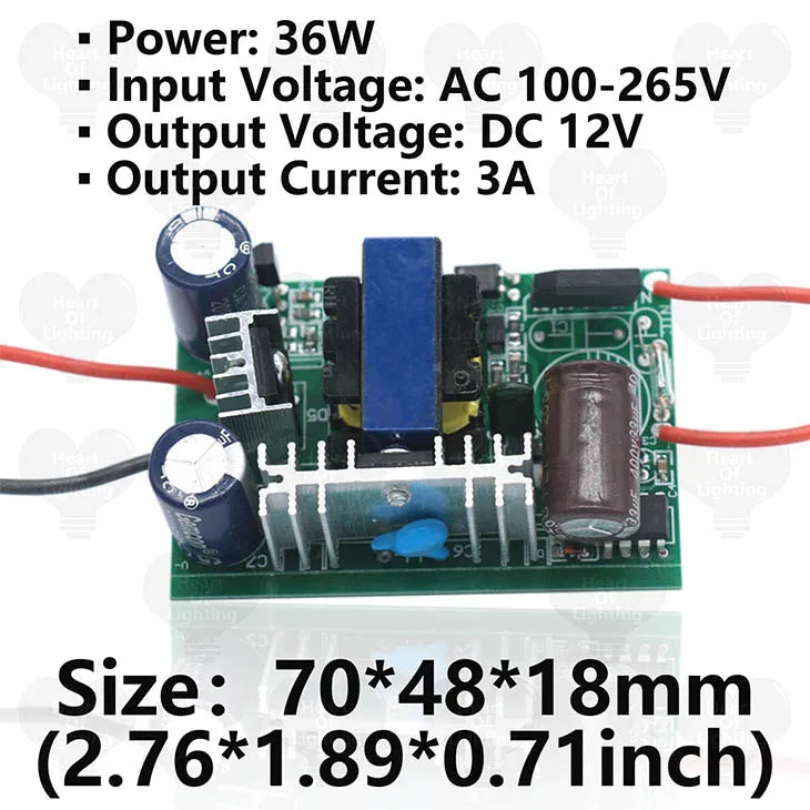 transformateur électrique led alimentation 12v 05a 1a 2a 3a 6w 12w 24w 36w circuits