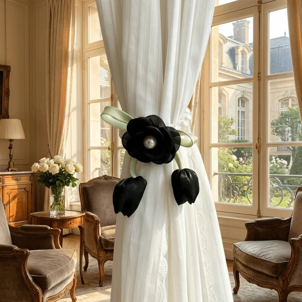 accessoires fenetre fleurs bleu rose noir blanc vert decoratif romantique adhésif polyesters