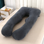 coussin maternité bleu clair forme polyester coton massage voyage literie allaitement