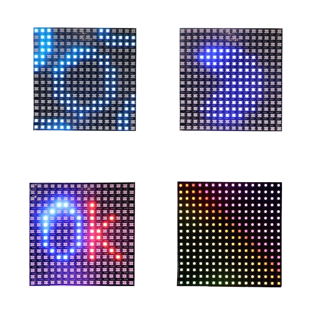 matrice led 8x8 16x16 8x32 multicolore ws2812 rgb flexible moderne grille points lumineux