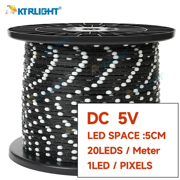 ruban led noir points blancs 5v ws2811 imperméable programmable 10m 50m 100m adresstable arduino