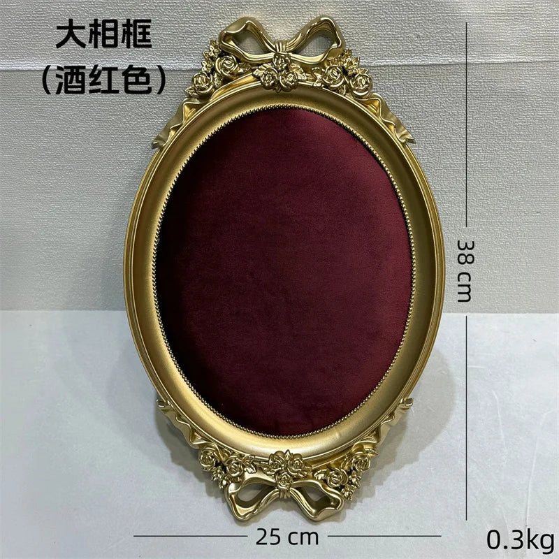 plateau présentation bijoux forme cadre photo doré velours couleur