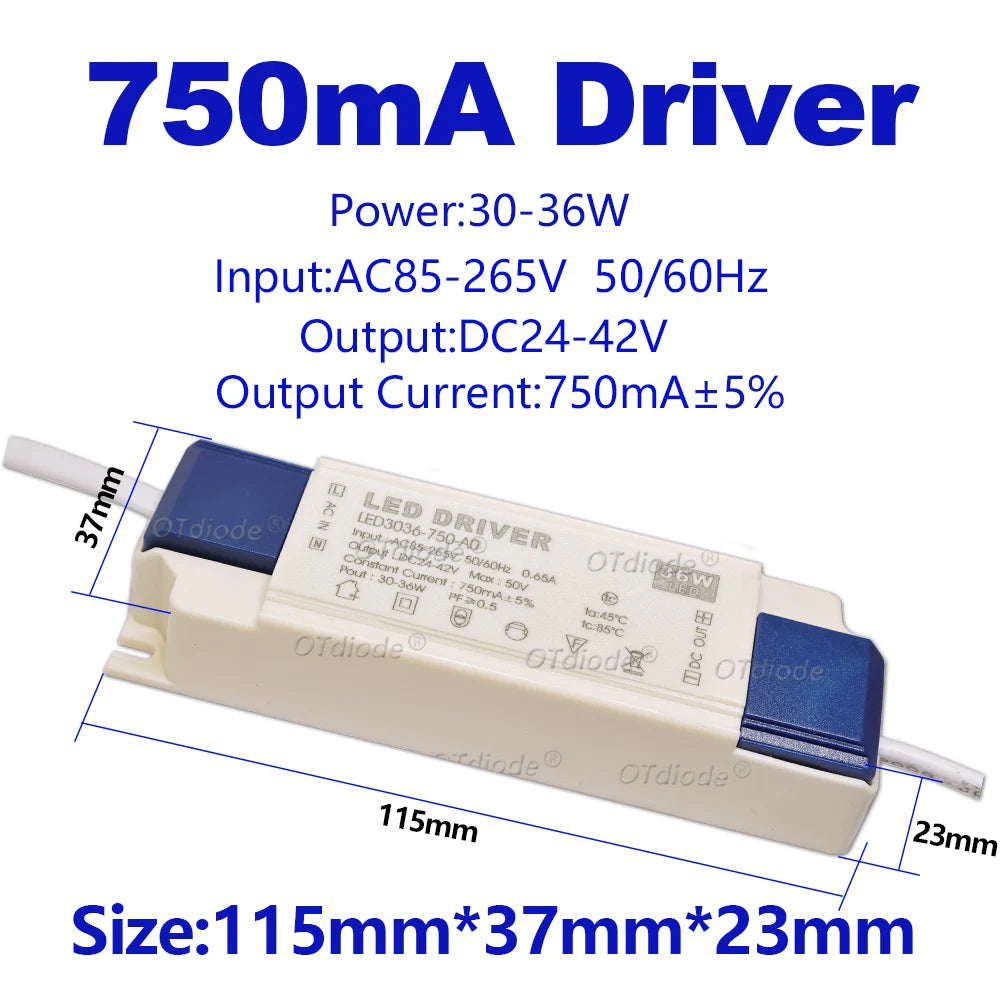driver led 30w 40w 50w 700ma 1050ma 1200ma 1500ma ac dc moderne